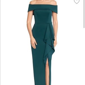 XSCAPE ruffled scuba dress